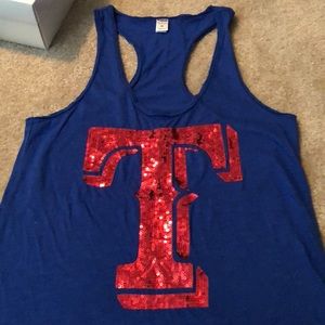 Sequin Texas Rangers Tank  Victoria Secret size M